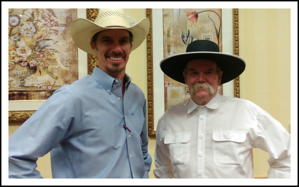 Luke Mobley with Cowboy Poet Waddie Mitchell at the 2015 Arkansas Cattlemen's Convention