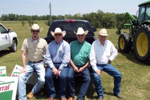 Luke Mobley, TOm Johnson, Don Green and E.C. Larkin at DCJ Ranch Field Day 2010