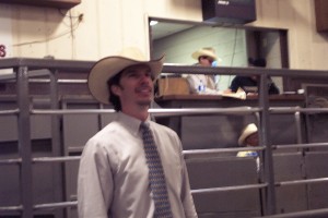 Luke Mobley at a Simmental Sale in Calhoun, Georgia