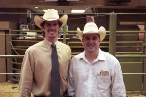 Luke Mobley and Charlie Wood at a Beefmaster Sale in Cullman, Alabama