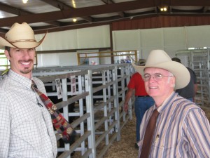 Luke Mobley and Carroll Cannon at an Angus Sale in Alabama