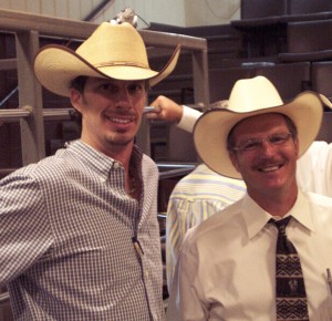 Luke Mobley & Greg Clifton at a Simmental Sale in Calhoun, GA