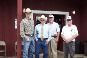 Luke Mobley, Jarvene Shackelford, Bill Shelby and Bobby Lynn at Lynn Angus Sale in TN