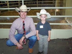 Luke Mobley and partner Wheller Allen at Macedon Angus Sale