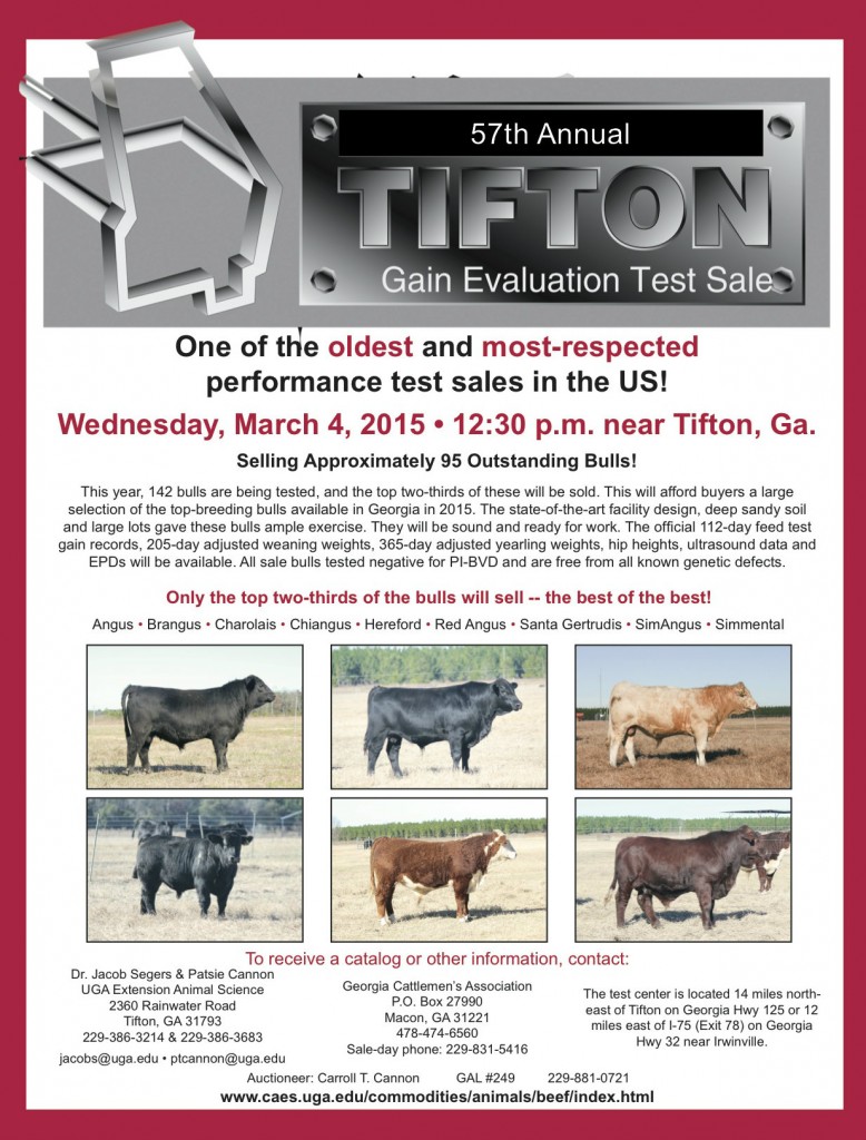Tifton Bull Test Sale 2015 ad